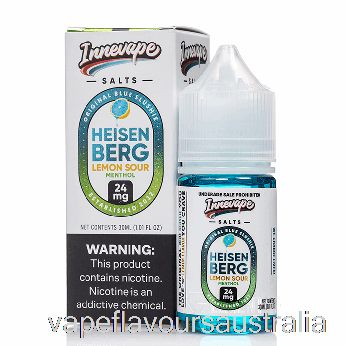 Vape Flavours Australia Heisenberg Lemon Sour Menthol - Innevape Salts - 30mL 24mg